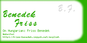 benedek friss business card